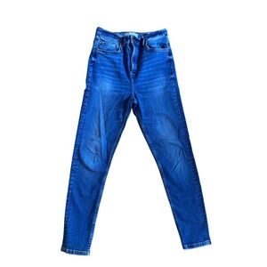 ZARA Women Blue Wash Denim Jeans Slim Fit High Rise Casual Everyday Size 8